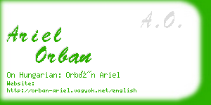 ariel orban business card